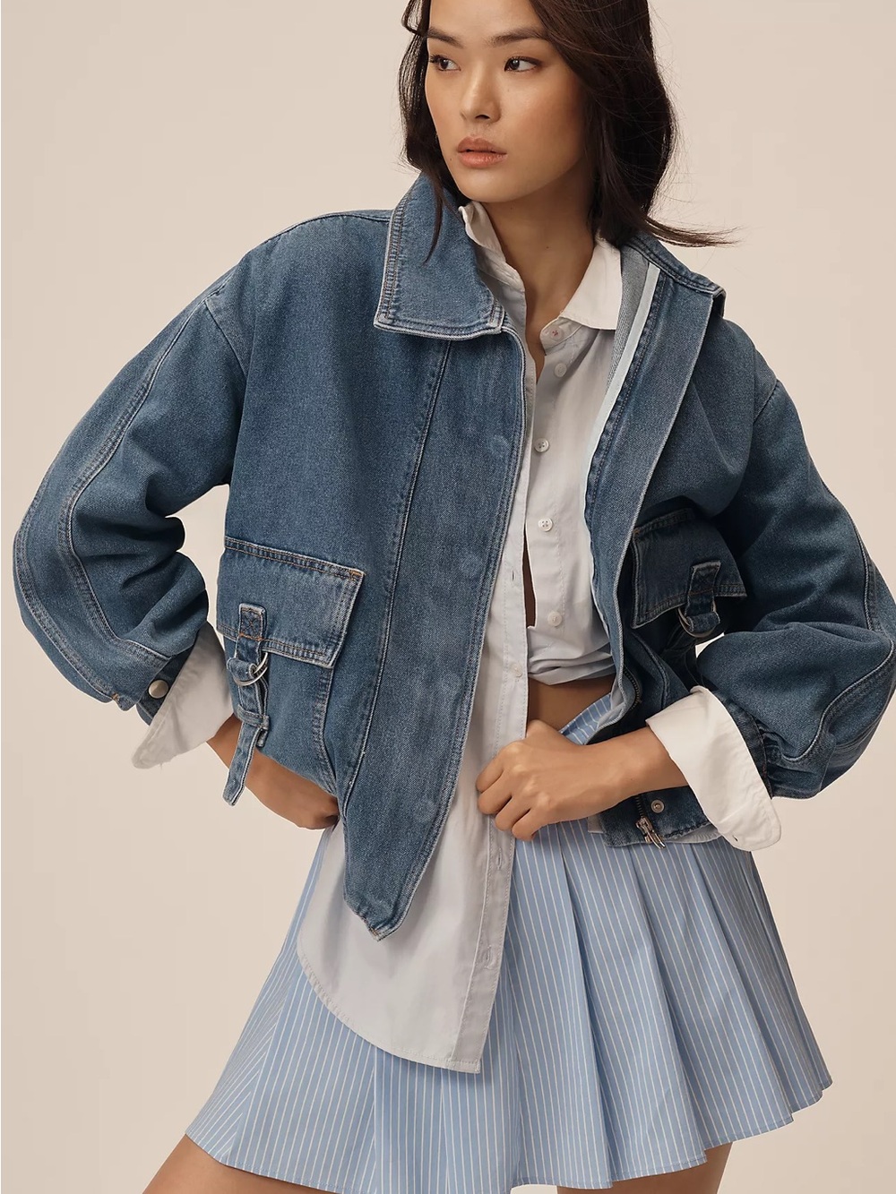 Pilcro Utility Denim Bomber Jacket from Anthropologie